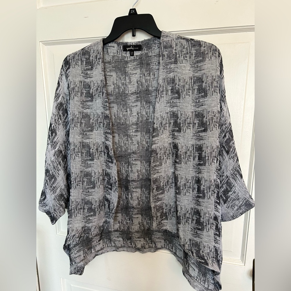 Linen Blend Parisian Open Front Cardigan Women’s Size Medium - Loose Fit YUSHI
